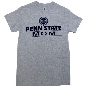 Oxford gray short sleeve t-shirt with The Pennsylvania State University Seal, Penn State Mom